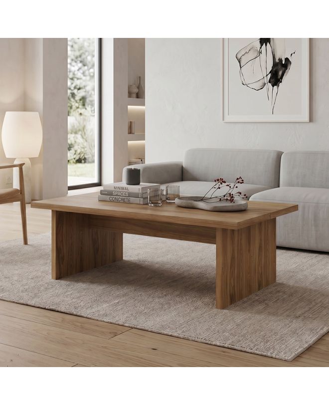 Τραπεζάκι σαλονιού Loana Megapap χρώμα καρυδί Ud 120x70x40εκ.