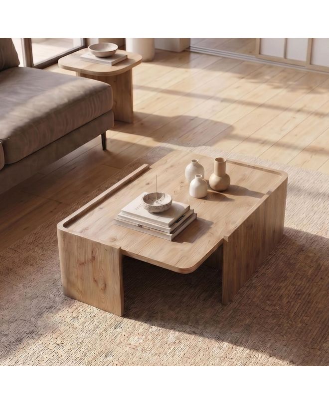 Τραπεζάκι σαλονιού Bora Megapap χρώμα sepet oak 82x52x28,5εκ.