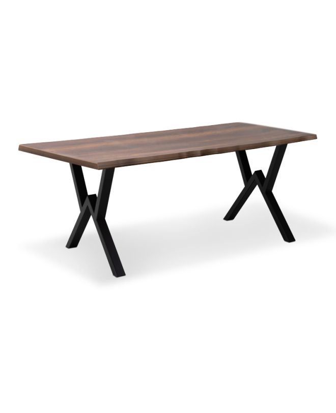 Τραπέζι Walter Megapap Mdf - μεταλλικό χρώμα καρυδί 160x80x75εκ.