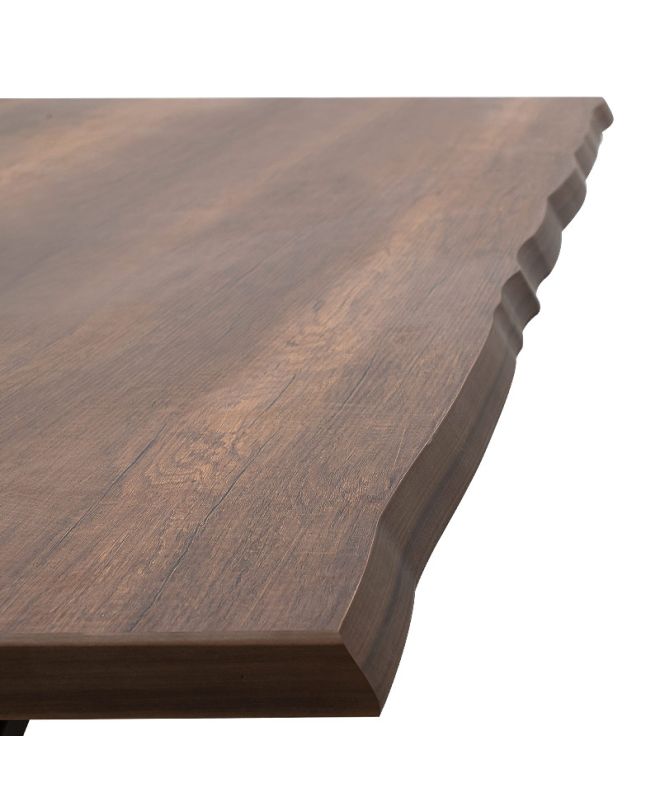 Τραπέζι Walter Megapap Mdf - μεταλλικό χρώμα καρυδί 200x100x75εκ.
