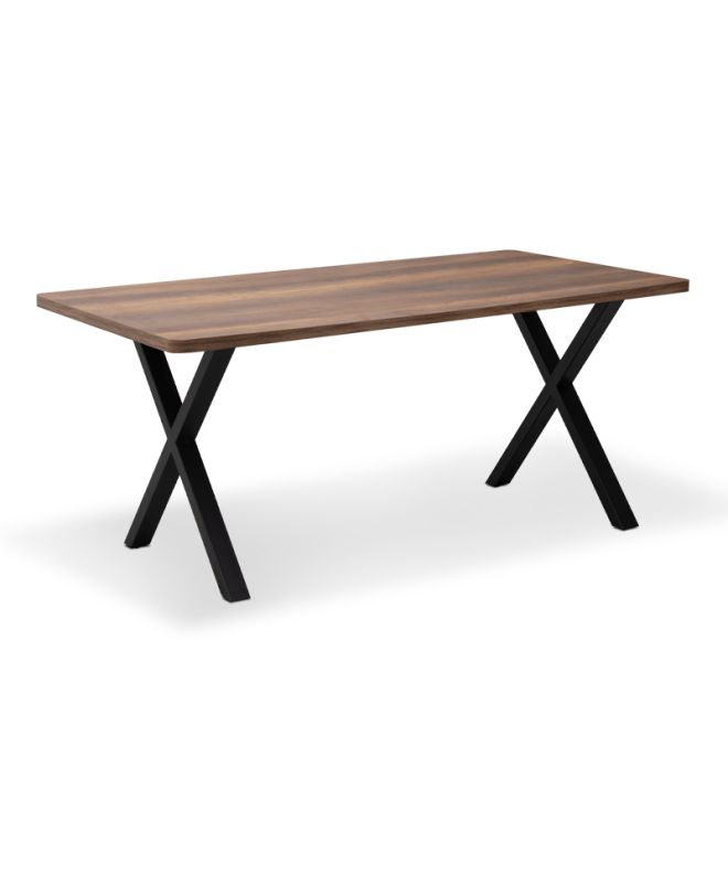 Τραπέζι Jeremy Megapap Mdf - μεταλλικό χρώμα καρυδί 140x80x75εκ.