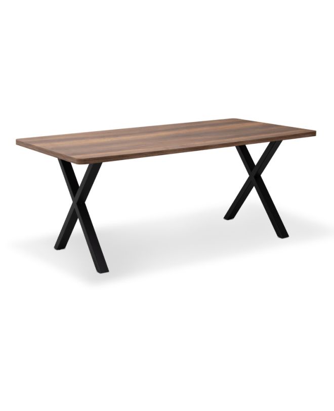 Τραπέζι Jeremy Megapap Mdf - μεταλλικό χρώμα καρυδί 160x80x75εκ.