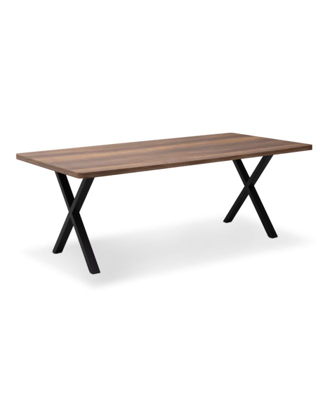 Τραπέζι Jeremy Megapap Mdf - μεταλλικό χρώμα καρυδί 200x100x75εκ.