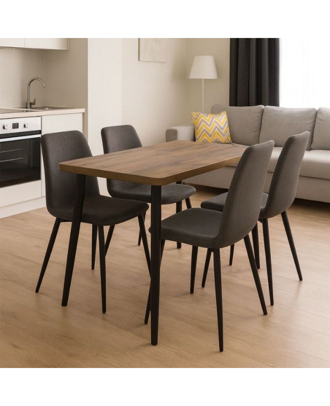 Τραπέζι Levico Megapap Mdf - μεταλλικό χρώμα ακακίας 120x70x75εκ.