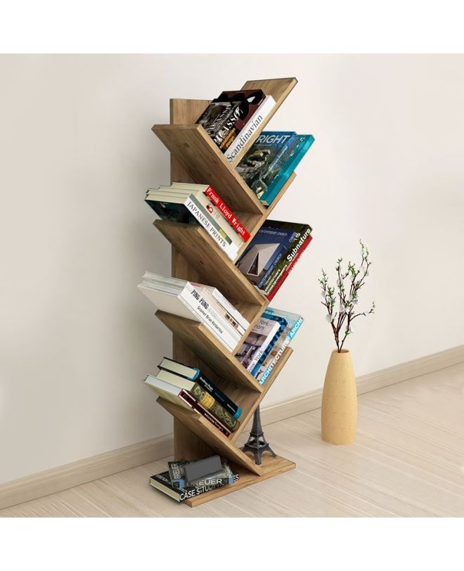 Βιβλιοθήκη Milton Megapap χρώμα pine oak 44x22x121εκ.