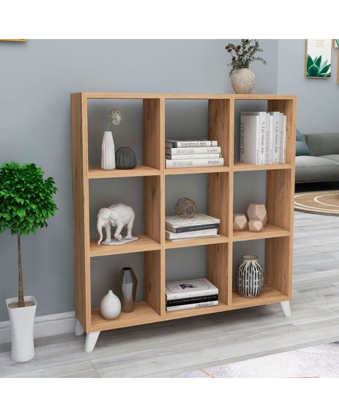 Βιβλιοθήκη Saul Megapap χρώμα pine oak 88,2x20x88,2εκ.