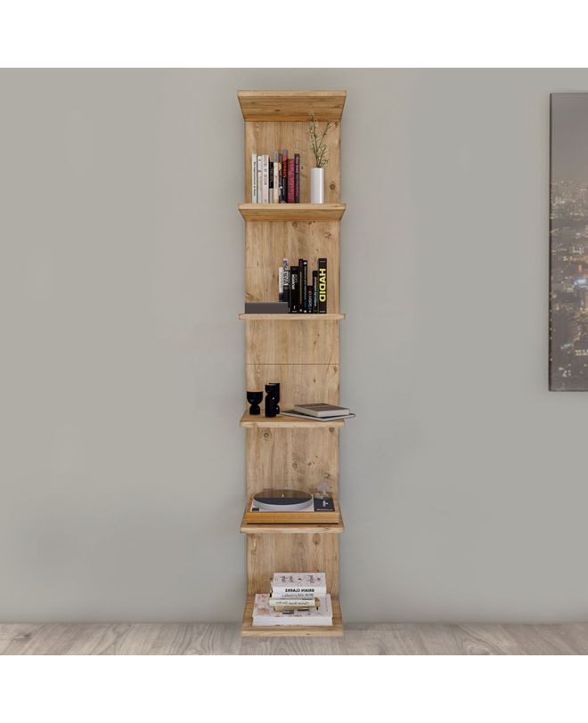 Βιβλιοθήκη - Ραφιέρα τοίχου Ogden Megapap χρώμα pine oak 34,5x30x180εκ.