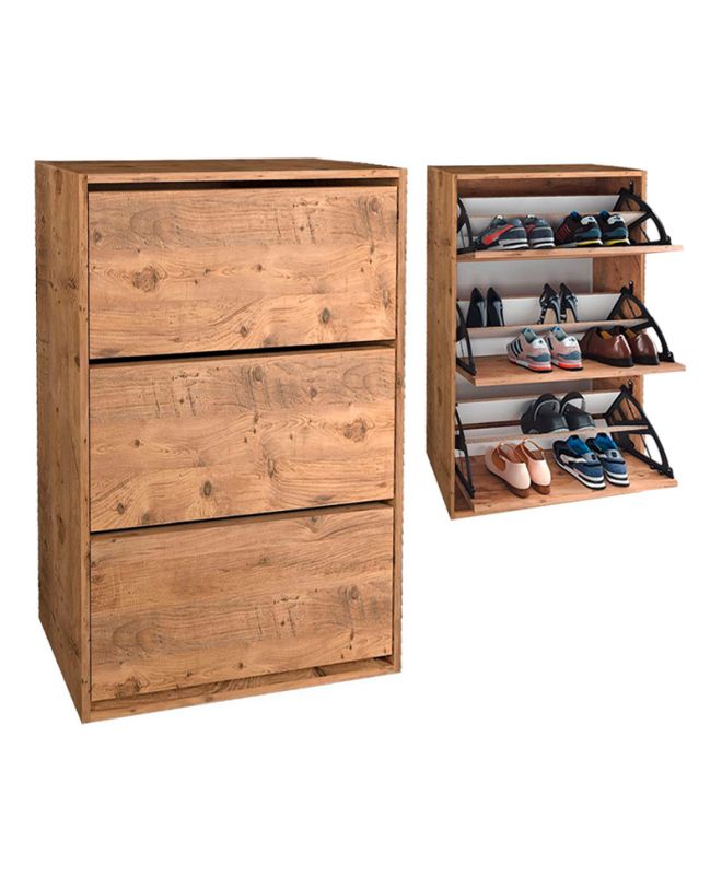 Παπουτσοθήκη Nave Megapap 18 ζευγών χρώμα pine oak 73,6x24x110εκ.