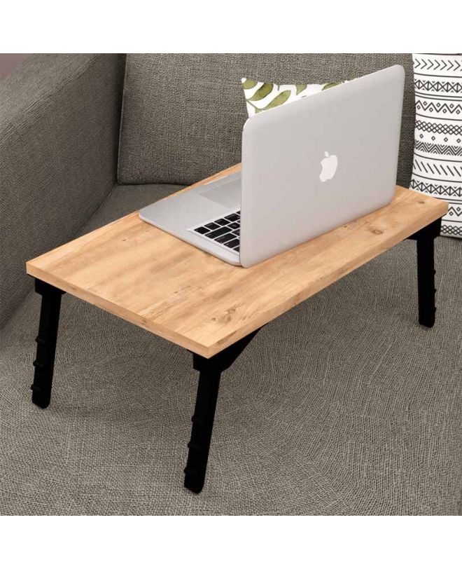 Τραπεζάκι laptop Sidon Megapap χρώμα pine oak 60x35,5x23,5εκ.
