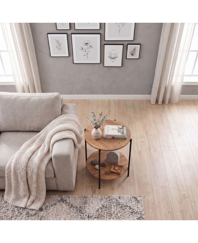 Τραπεζάκι βοηθητικό Argento Megapap χρώμα pine oak 43x43x60εκ.