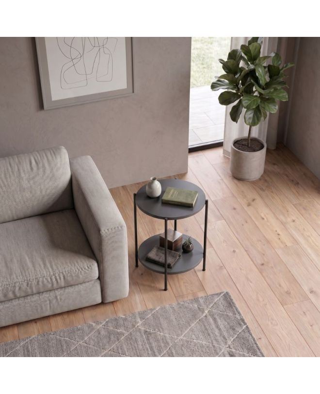 Τραπεζάκι βοηθητικό Argento Megapap χρώμα ανθρακί 43x43x60εκ.