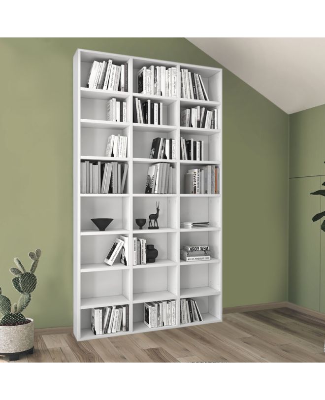 Βιβλιοθήκη Fyodor Megapap χρώμα λευκό 102x16x178εκ.