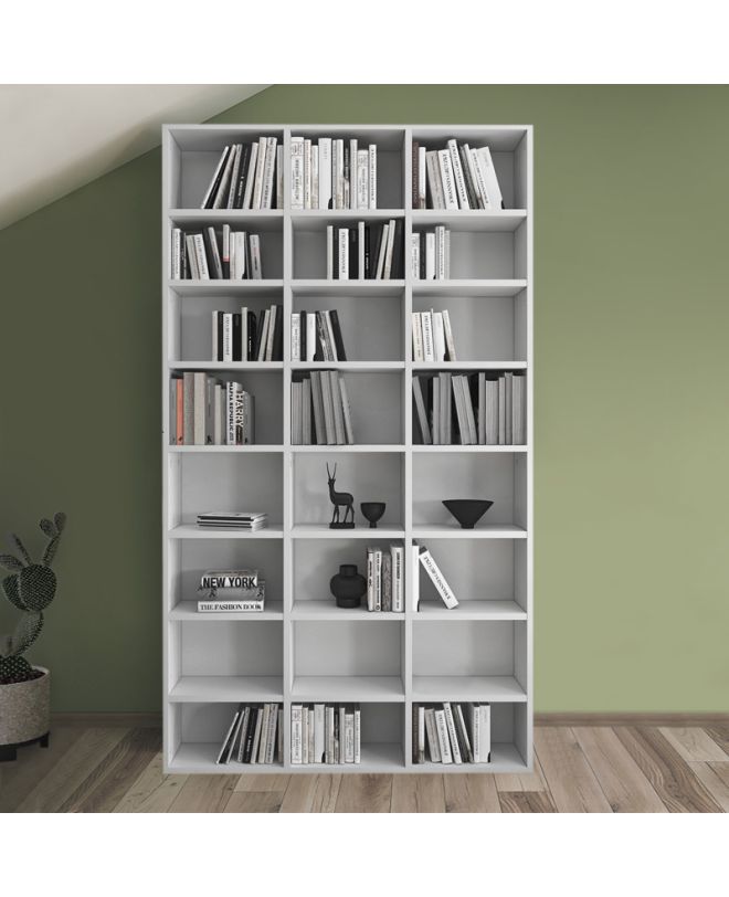 Βιβλιοθήκη Fyodor Megapap χρώμα λευκό 102x16x178εκ.