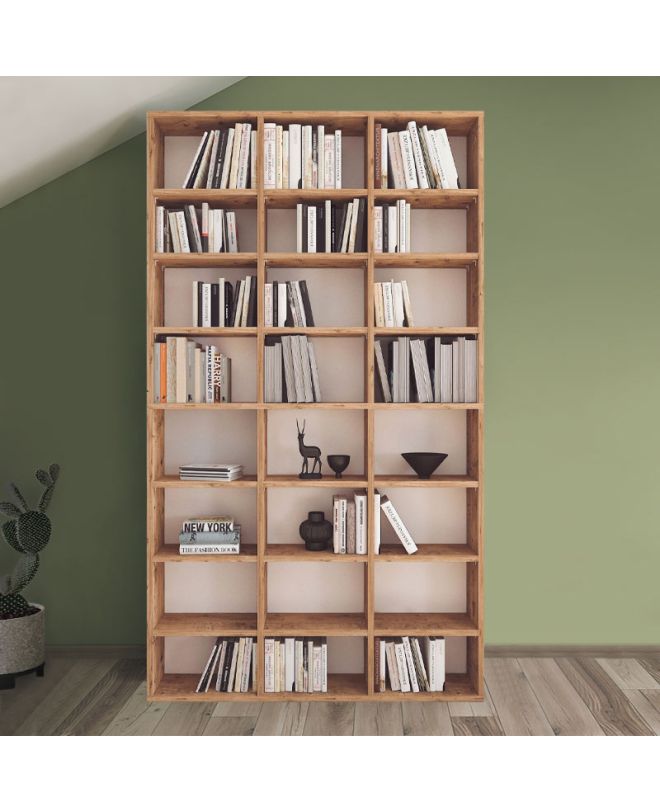 Βιβλιοθήκη Fyodor Megapap χρώμα pine oak 102x16x178εκ.