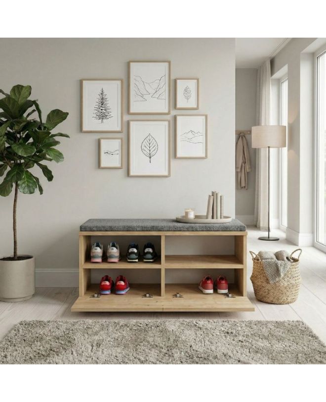 Παπουτσοθήκη Twain Megapap 8 ζευγών χρώμα sapphire oak 80x35x42εκ.
