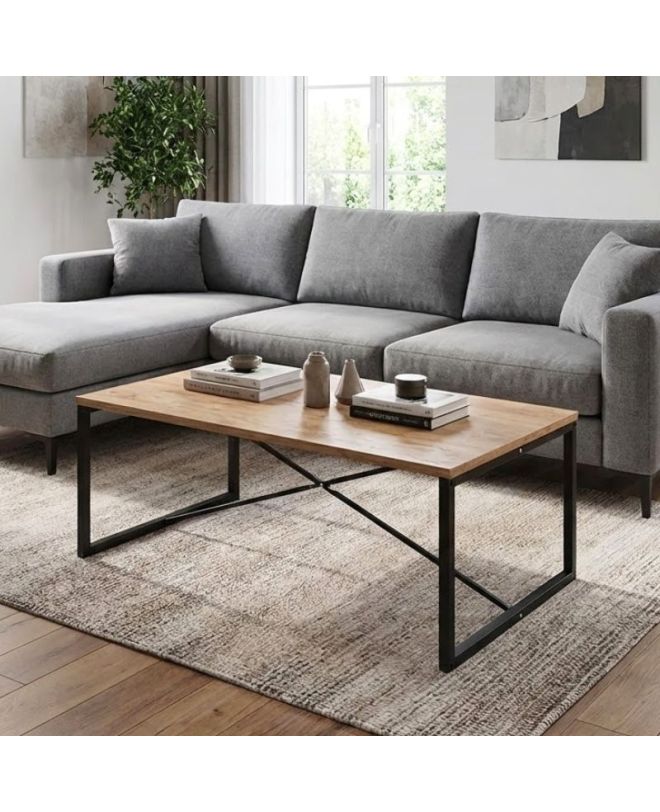 Τραπεζάκι σαλονιού Harte Megapap χρώμα pine oak 100x55x42εκ.