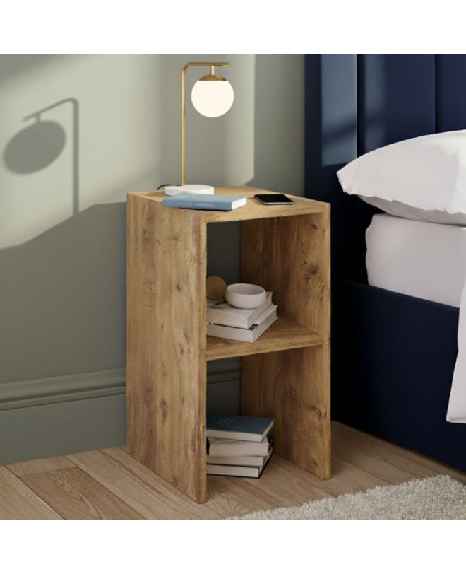 Κομοδίνο - Τραπεζάκι βοηθητικό Tagore Megapap χρώμα pine oak 30x30x60εκ.