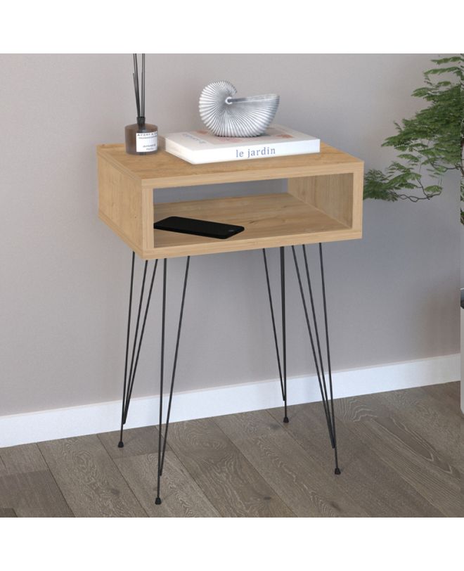 Κομοδίνο Scott Megapap χρώμα sapphire oak 40x30x60εκ.
