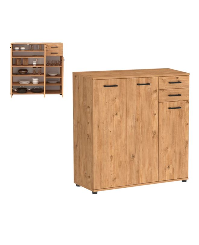 Παπουτσοθήκη - Ντουλάπι Polly Megapap χρώμα pine oak 108x35x108εκ.