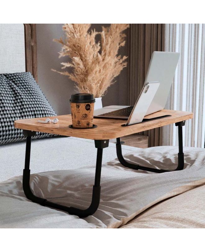 Τραπεζάκι laptop Sedon Megapap χρώμα pine oak 59,2x39,2x26,2εκ.