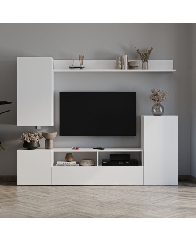 Σύνθεση τηλεόρασης Rodos Megapap χρώμα λευκό 210,2x36x90,4εκ.