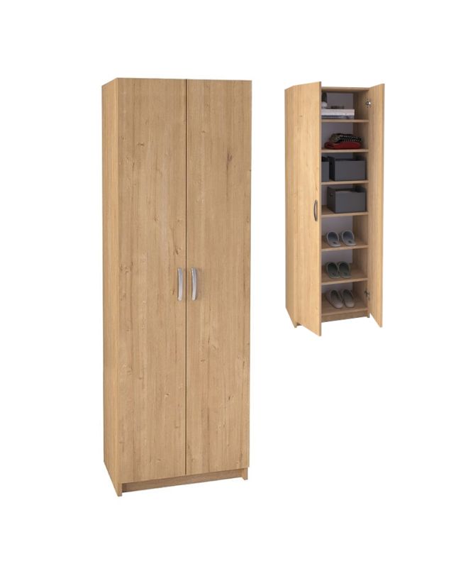 Παπουτσοθήκη Renso Megapap δίφυλλη χρώμα sapphire oak 59,8x37,8x178,5εκ.