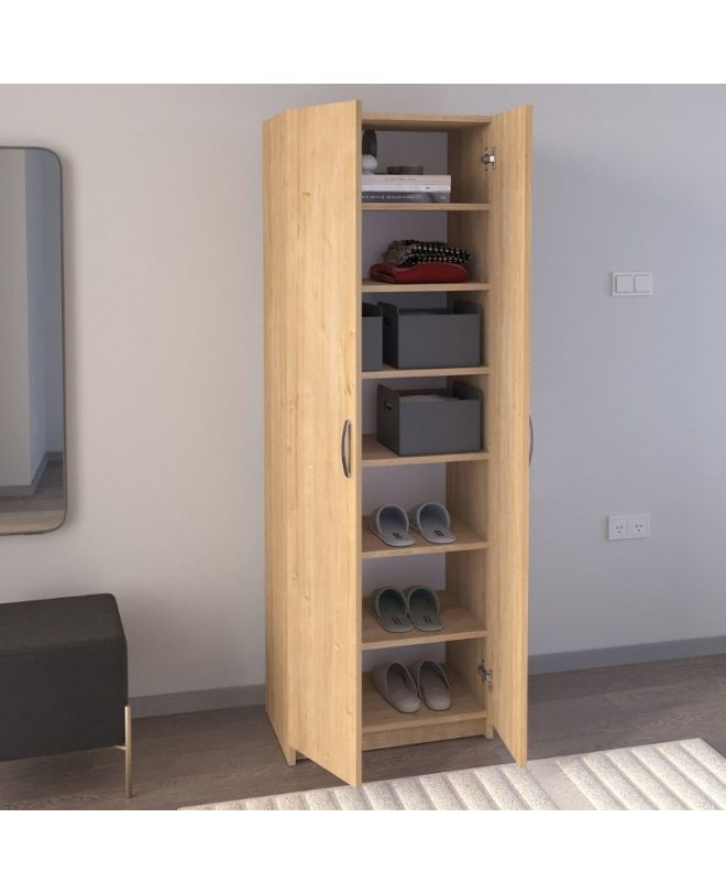 Παπουτσοθήκη Renso Megapap δίφυλλη χρώμα sapphire oak 59,8x37,8x178,5εκ.