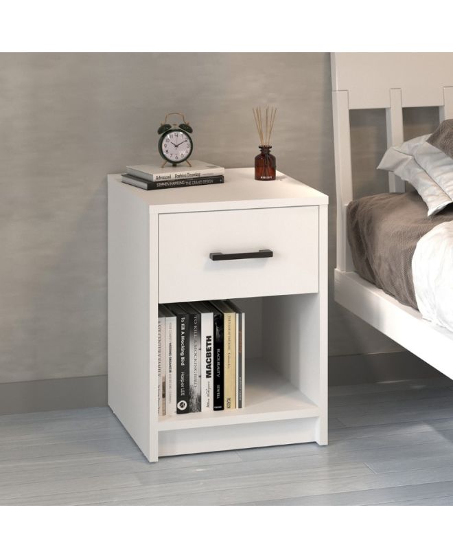 Κομοδίνο Scoty Megapap χρώμα λευκό 40,2x35,3x55εκ.