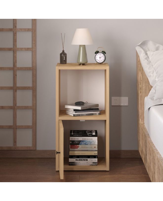 Κομοδίνο Vito Megapap χρώμα sapphire oak 34x30x66,4εκ.