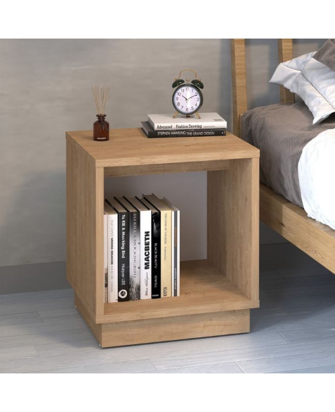 Κομοδίνο Gino Megapap χρώμα sapphire oak 40x35,3x45εκ.