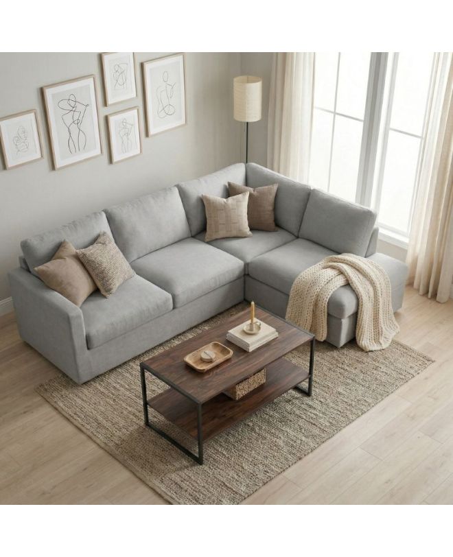 Τραπεζάκι σαλονιού Giza Megapap χρώμα rustic καρυδί 90,2x50,3x50,4εκ.