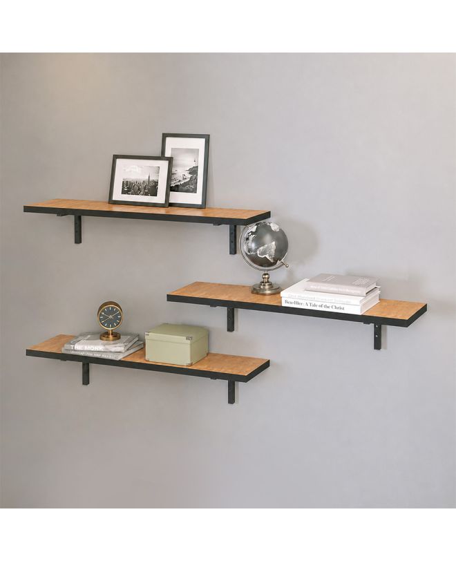 Ραφιέρα τοίχου Versa Megapap 3 τεμαχίων χρώμα pine oak 80x19x17εκ.