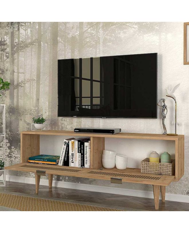 Έπιπλο τηλεόρασης Sirona Megapap χρώμα sapphire oak 140x30x55εκ.