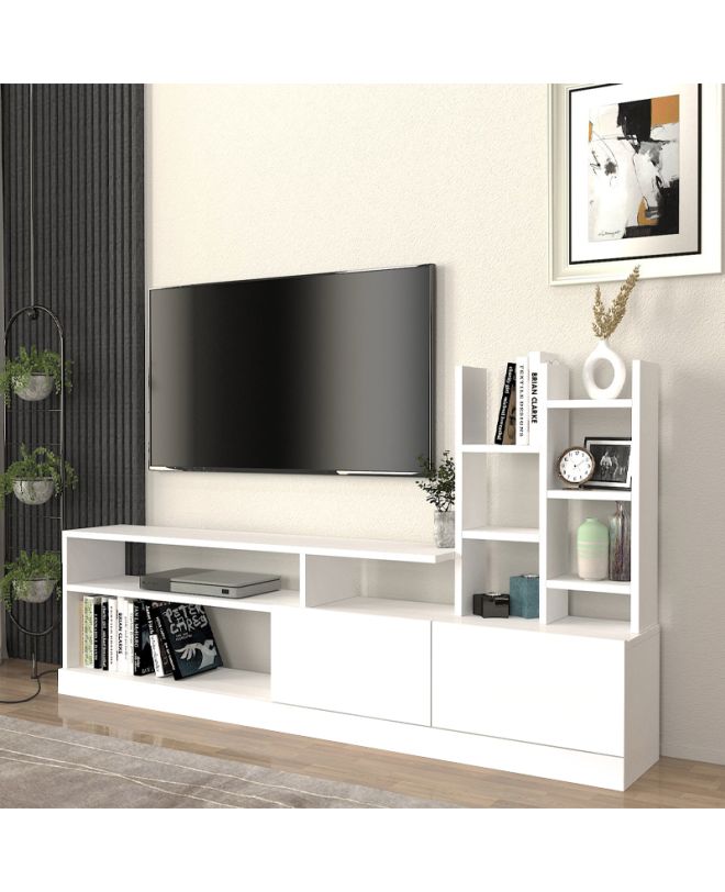 Σύνθεση τηλεόρασης Pesaro Megapap χρώμα λευκό 165x25x91,3εκ.