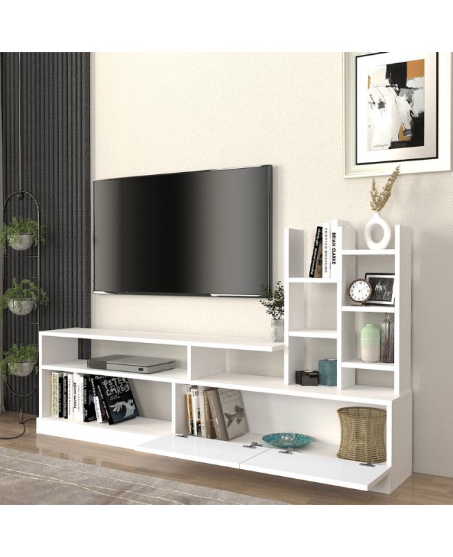 Σύνθεση τηλεόρασης Pesaro Megapap χρώμα λευκό 165x25x91,3εκ.