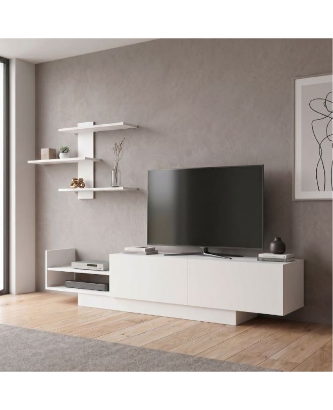 Σύνθεση τηλεόρασης Egemen Megapap χρώμα λευκό 180x32x40εκ.