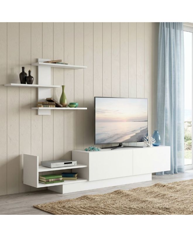 Σύνθεση τηλεόρασης Egemen Megapap χρώμα λευκό 180x32x40εκ.