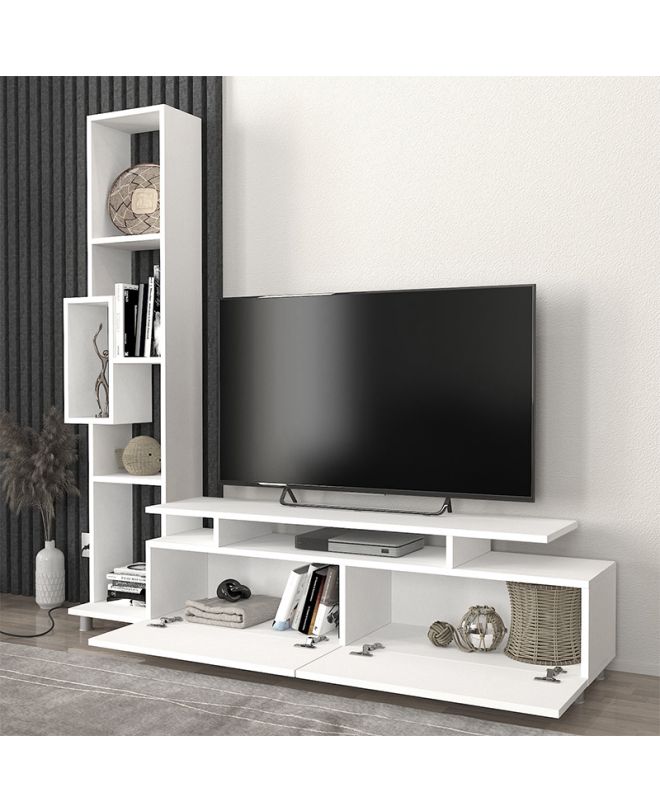 Σύνθεση τηλεόρασης Tulip Megapap χρώμα λευκό 160x29,5x160εκ.