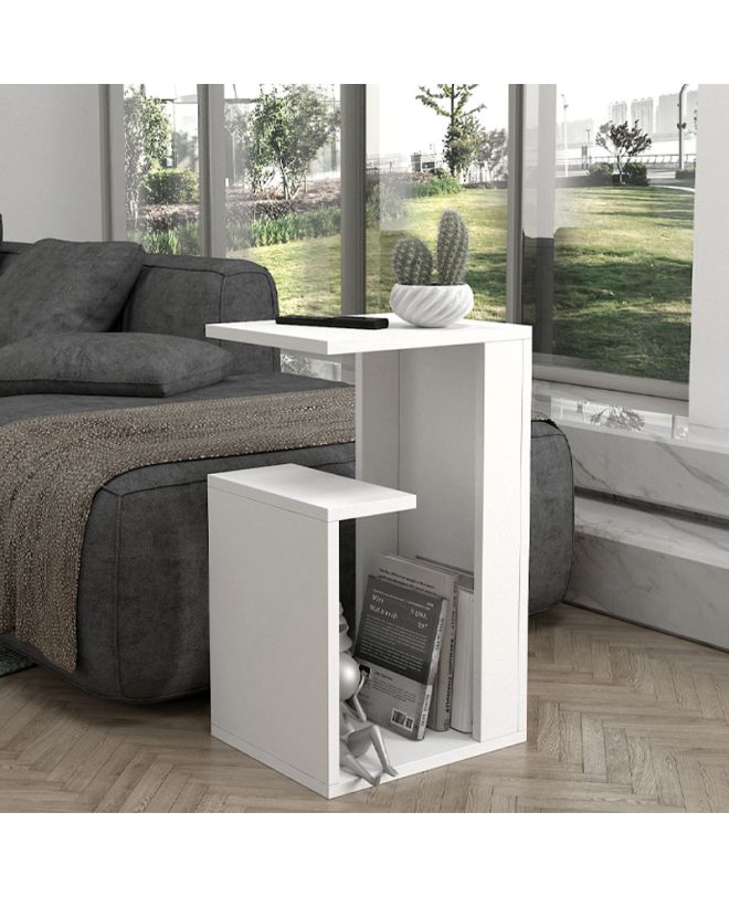 Τραπεζάκι βοηθητικό Rosana Megapap χρώμα λευκό 35x29,5x60εκ.