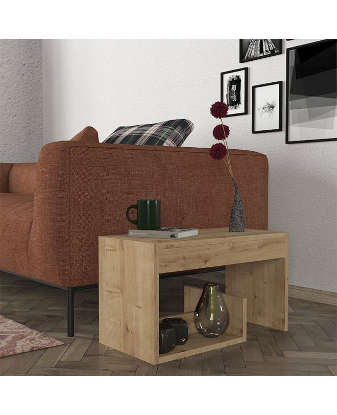 Τραπεζάκι βοηθητικό Rosana Megapap χρώμα sapphire oak 35x29,5x60εκ.
