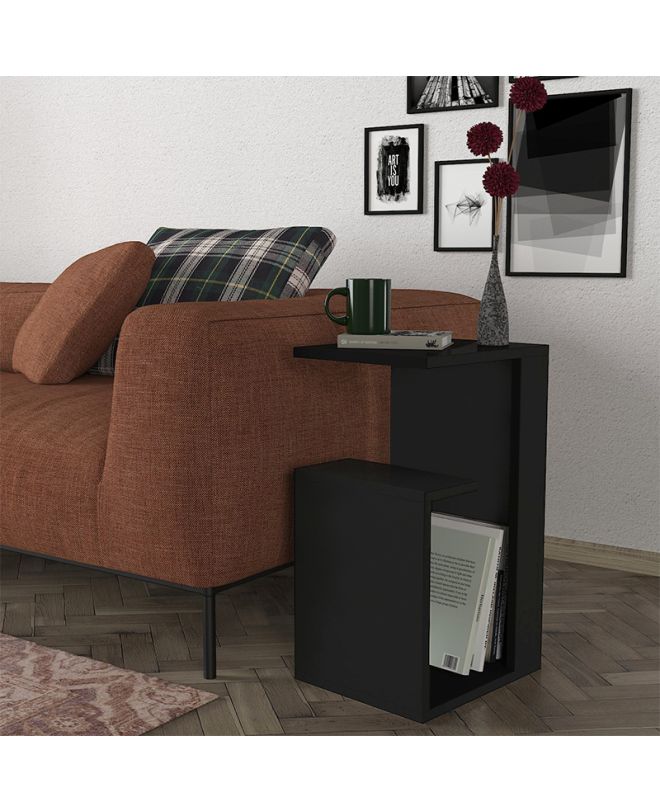 Τραπεζάκι βοηθητικό Rosana Megapap χρώμα μαύρο 35x29,5x60εκ.