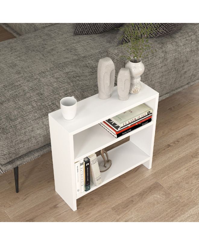 Τραπεζάκι βοηθητικό Silvanus Megapap χρώμα λευκό 51x17,5x49εκ.