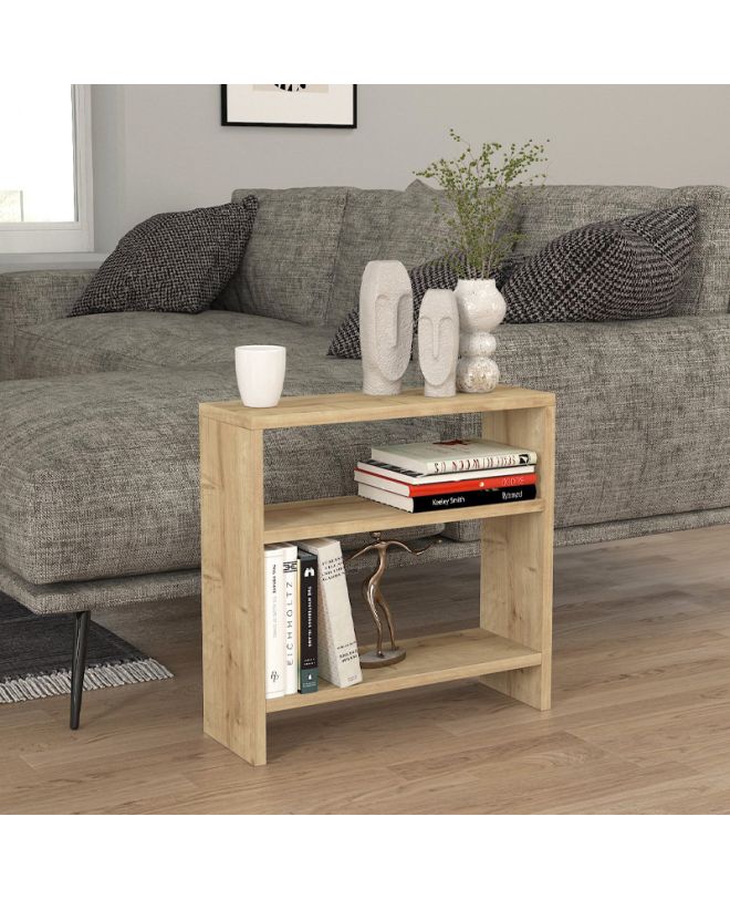 Τραπεζάκι βοηθητικό Silvanus Megapap χρώμα sapphire oak 51x17,5x49εκ.