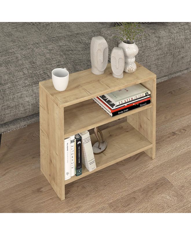 Τραπεζάκι βοηθητικό Silvanus Megapap χρώμα sapphire oak 51x17,5x49εκ.