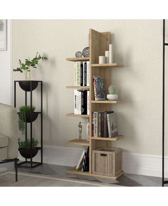 Βιβλιοθήκη Tree Megapap χρώμα sapphire oak 45x21,4x121,8εκ.