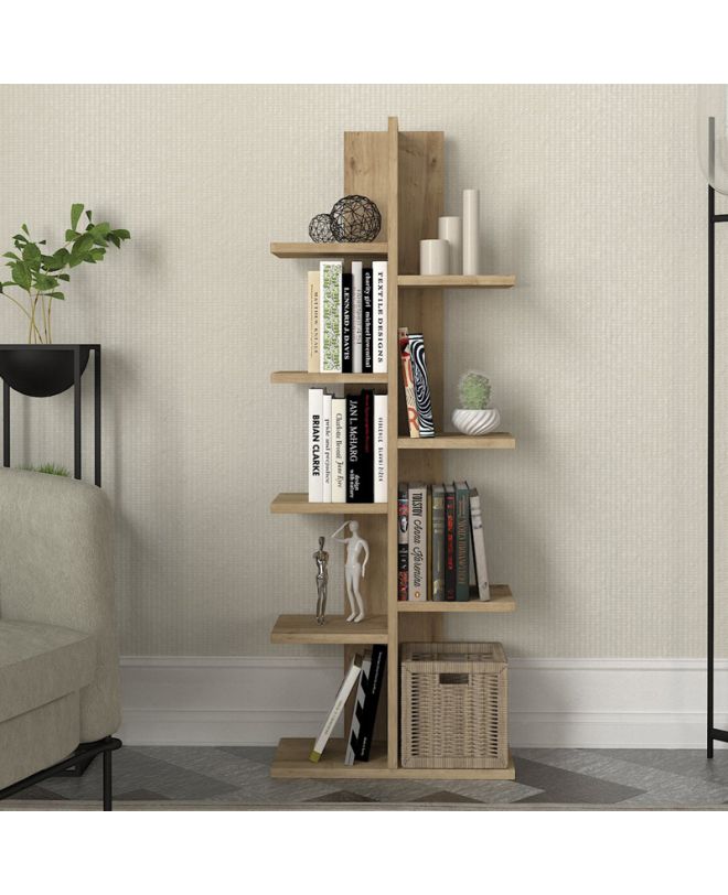 Βιβλιοθήκη Tree Megapap χρώμα sapphire oak 45x21,4x121,8εκ.