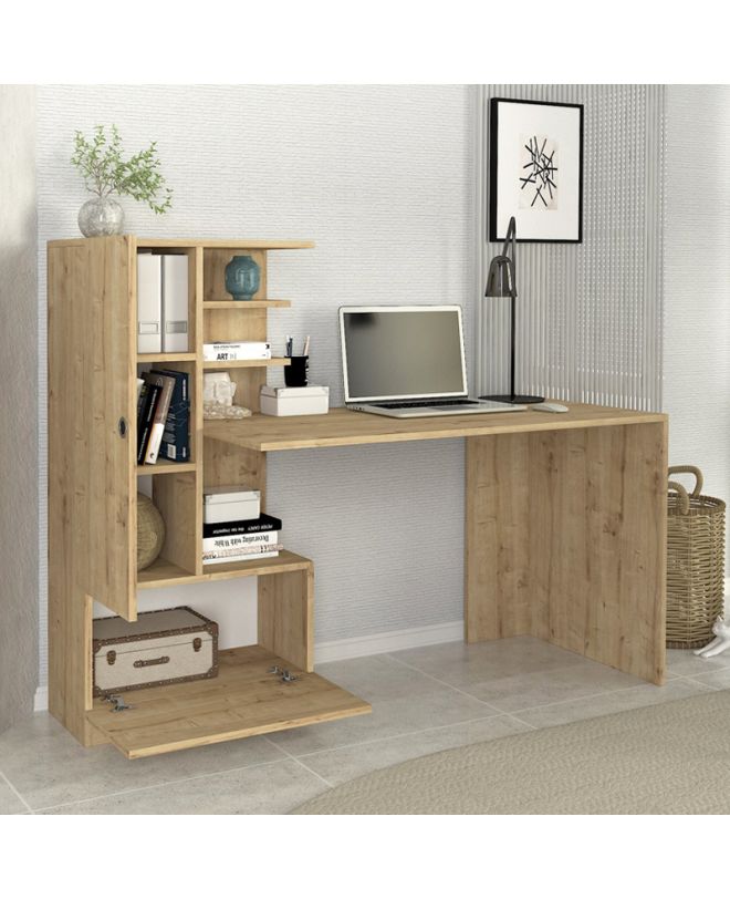Γραφείο εργασίας Domingo Megapap χρώμα sapphire oak 149,5x60x120εκ.