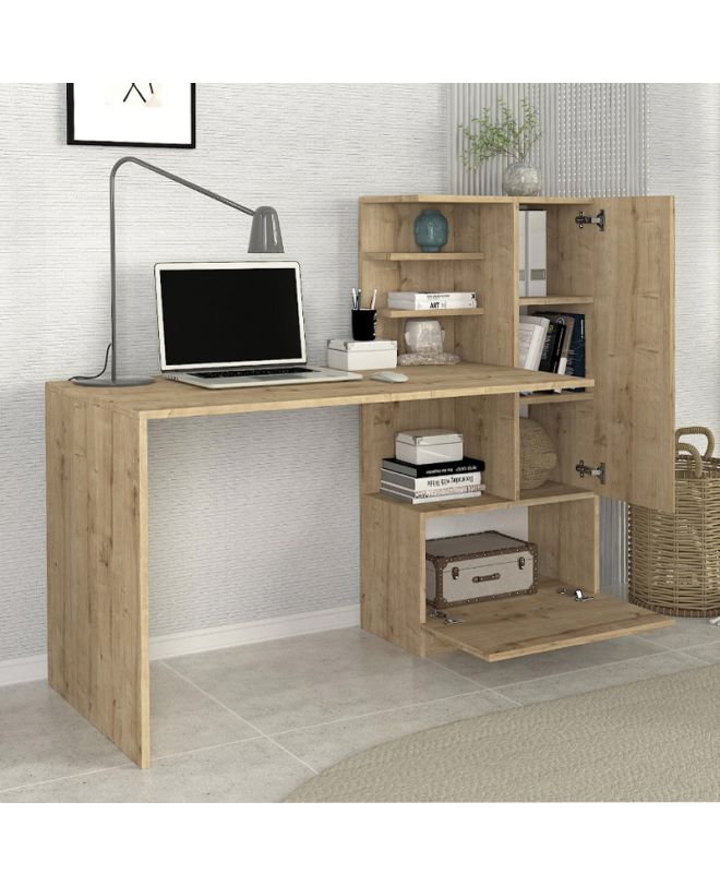 Γραφείο εργασίας Merino Megapap χρώμα sapphire oak 149,5x61,8x120εκ.