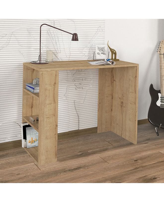 Γραφείο εργασίας Netenia Megapap χρώμα sapphire oak 90x40x74εκ.