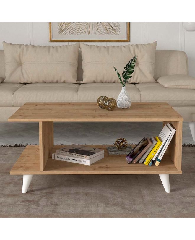 Τραπεζάκι σαλονιού Titus Megapap χρώμα sapphire oak 100x60x45εκ.